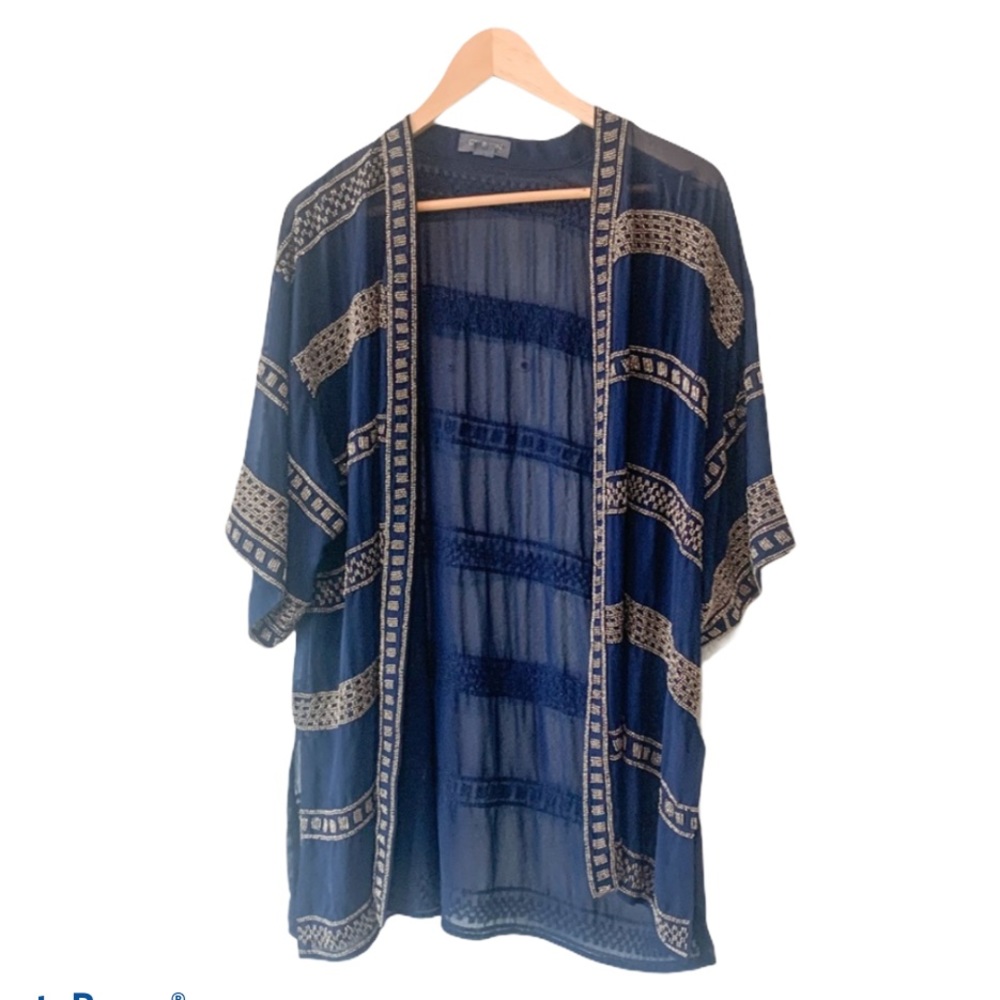 Gryphon New York Beaded Shawl Cover Up Top